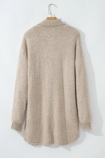 Chill Knit Pocketed Button Up Long Sleeve Cardigan