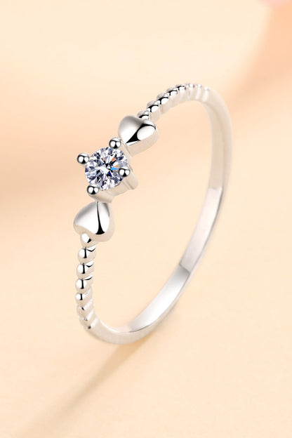 Devyn Adored Moissanite Heart 925 Sterling Silver Ring