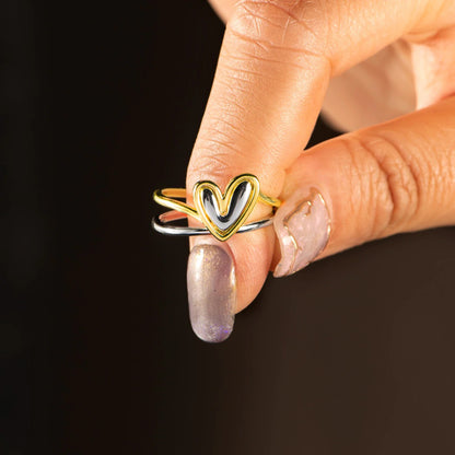 Yara Heart Shape Irregular 925 Sterling Silver Ring