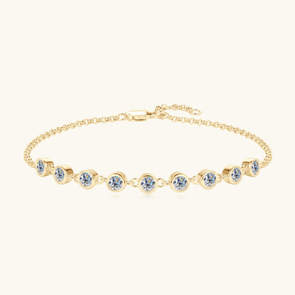 "Lumina" Inlaid Moissanite 925 Sterling Silver Bracelet