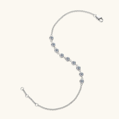 "Lumina" Inlaid Moissanite 925 Sterling Silver Bracelet