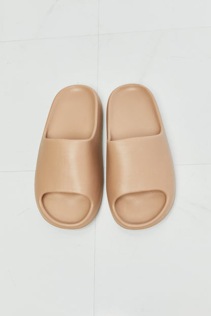 Beige Open Toe Slides