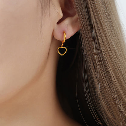 Cold Hearted 18K Gold-Plated Heart Drop Earrings