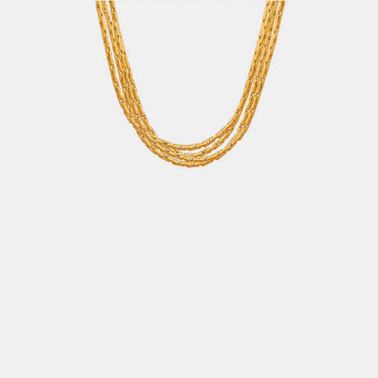 Luna Grace 18K Gold-Plated Multi-Layer Clavicle Chain Necklace