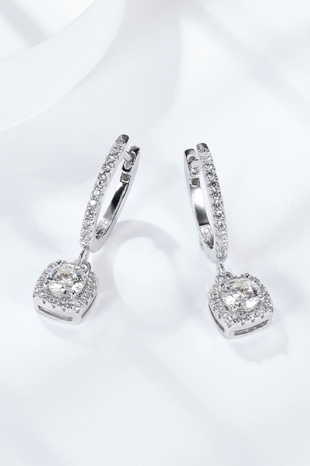 "Zoey" Adored Moissanite Huggie Drop Earrings