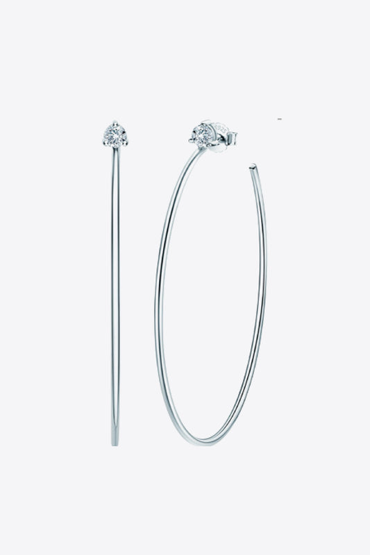 "Celestia" Adored 925 Sterling Silver Moissanite Hoop Earrings