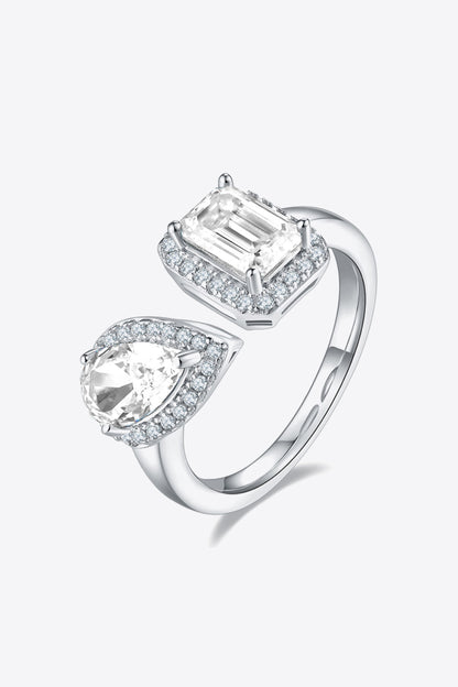 "Better Together" 1 Carat Moissanite 925 Sterling Silver Open Ring