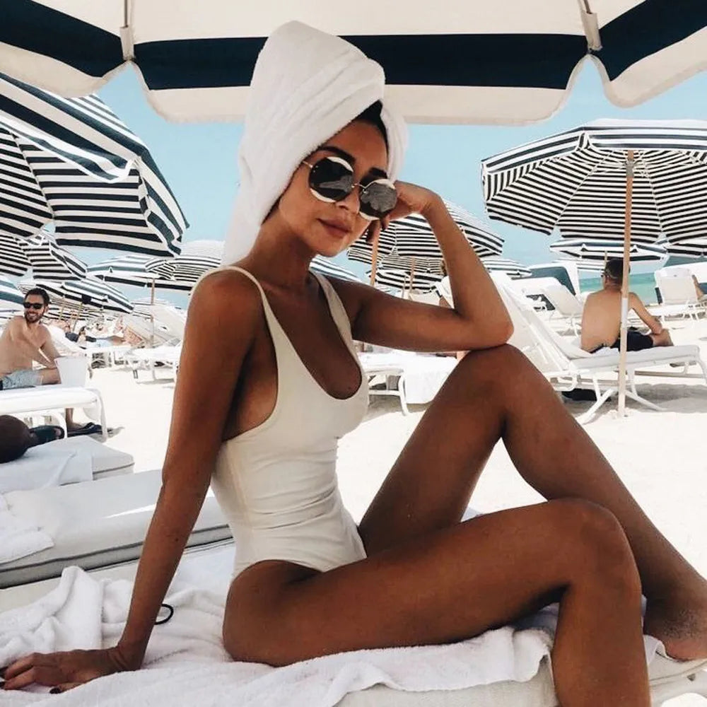 "Miss Plain Jane" Lowcut Backless Swimsuit