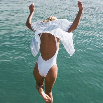 "Miss Plain Jane" Lowcut Backless Swimsuit