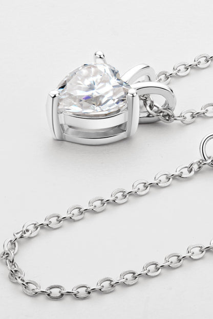"Essence" 1 Carat Moissanite Heart-Shaped Pendant Necklace