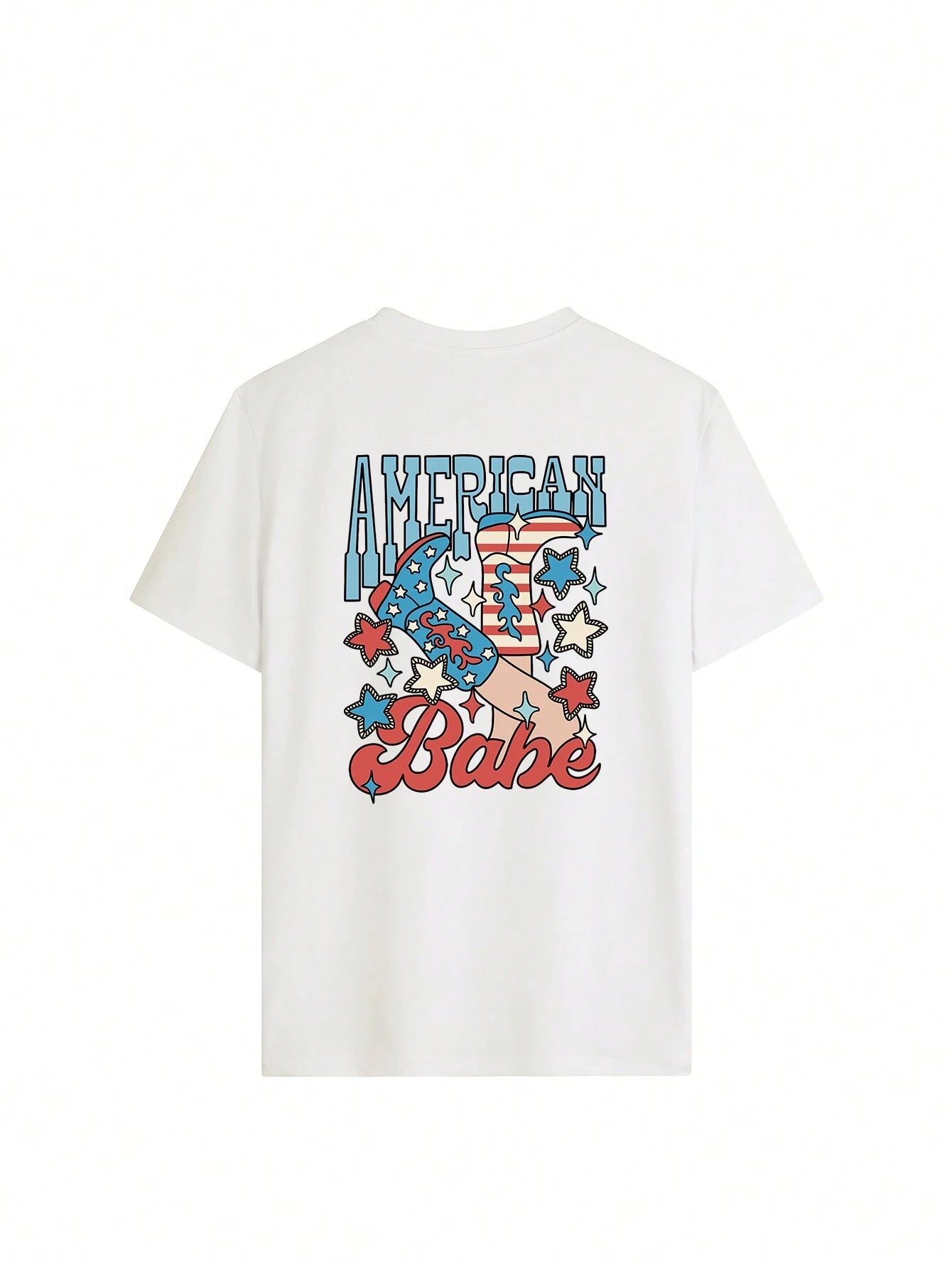 "American Babe" Graphic Round Neck Half Sleeve T-Shirt