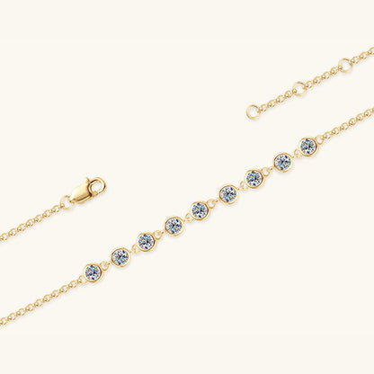 "Lumina" Inlaid Moissanite 925 Sterling Silver Bracelet