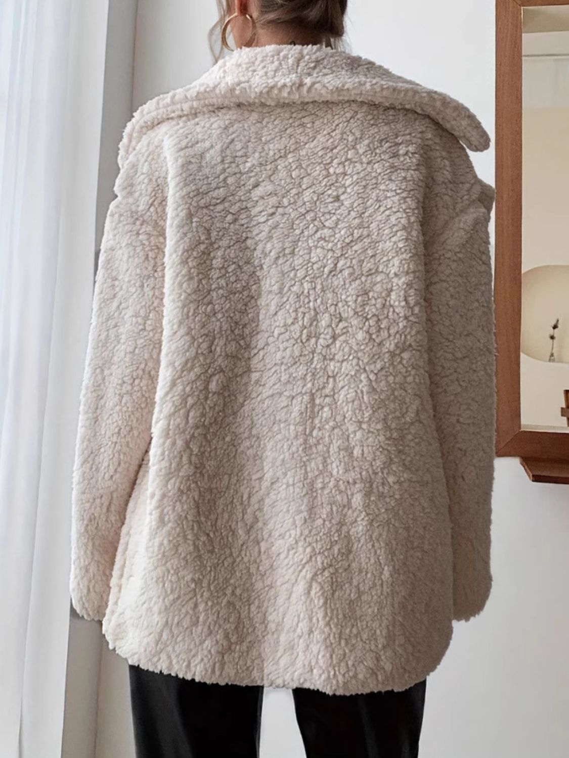Seraphina Fuzzy Open Front Long Sleeve Coat