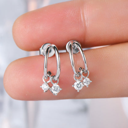 Faye 925 Sterling Silver Moissanite C-Hoop Earrings