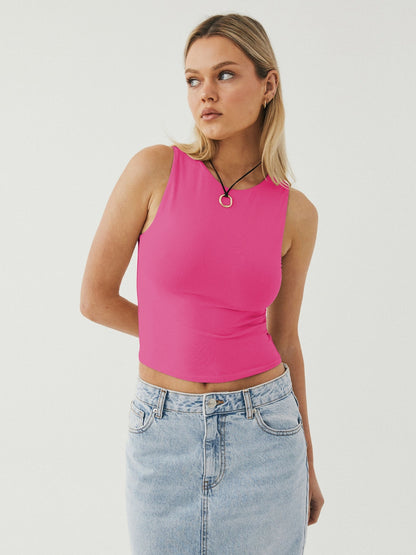 Jamesyn Round Neck Cropped Tank