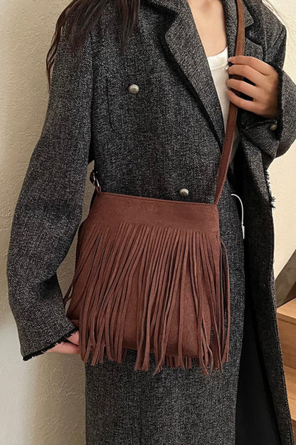 Lorraine Suede Fringe Shoulder Bag
