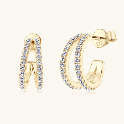Ivanna Moissanite 925 Sterling Silver C-Hoop Earrings
