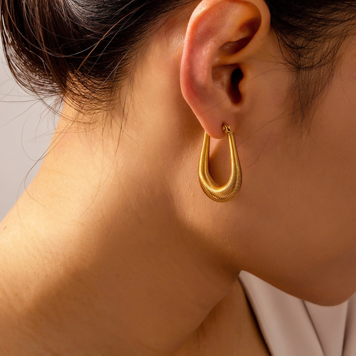 Ember Titanium Steel U Shape Earrings