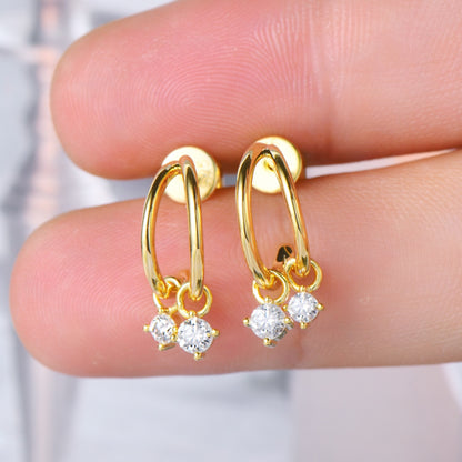 Faye 925 Sterling Silver Moissanite C-Hoop Earrings