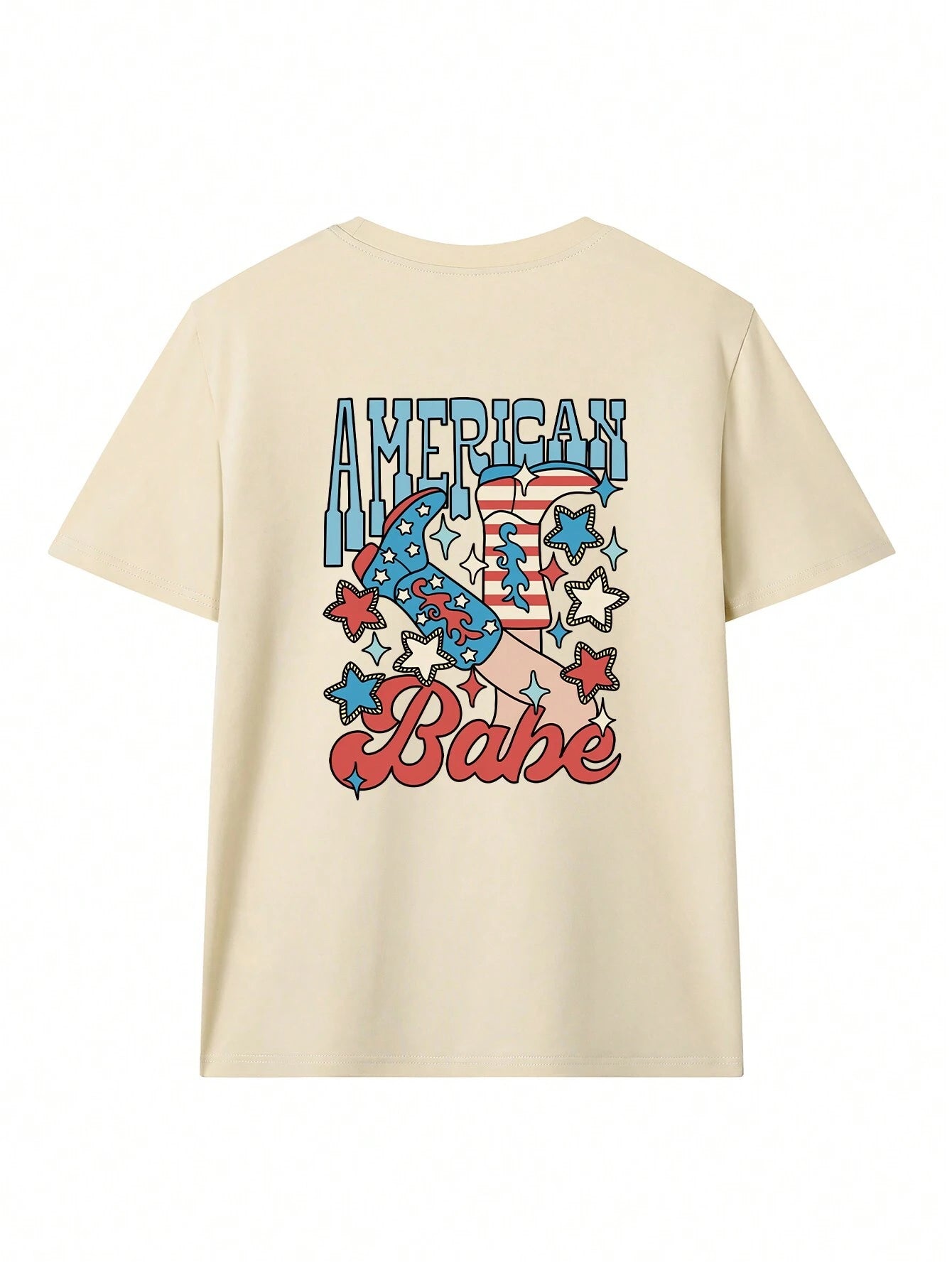 "American Babe" Graphic Round Neck Half Sleeve T-Shirt