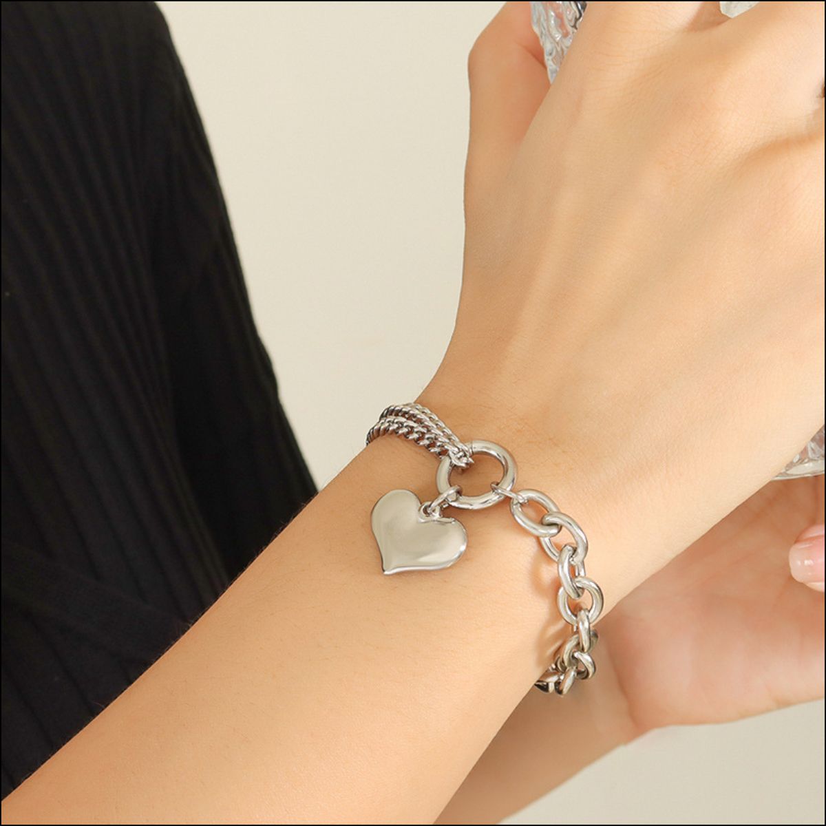 Xandra Half Chunky Chain Titanium Steel Bracelet