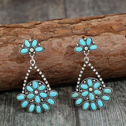 The Josephine Artificial Turquoise Teardrop Earrings