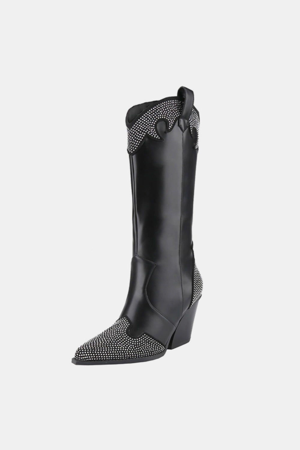 Dark Spur Rhinestone Decor Western Boots