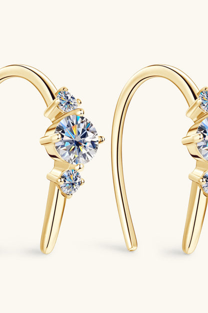 "Horseshoe" Moissanite 925 Sterling Silver Earrings