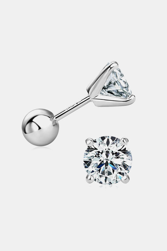 Ella 2 Carat Moissanite 925 Sterling Silver Stud Earrings