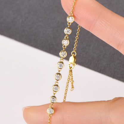 "Lumina" Inlaid Moissanite 925 Sterling Silver Bracelet