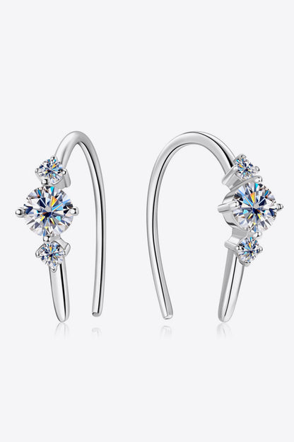 "Horseshoe" Moissanite 925 Sterling Silver Earrings