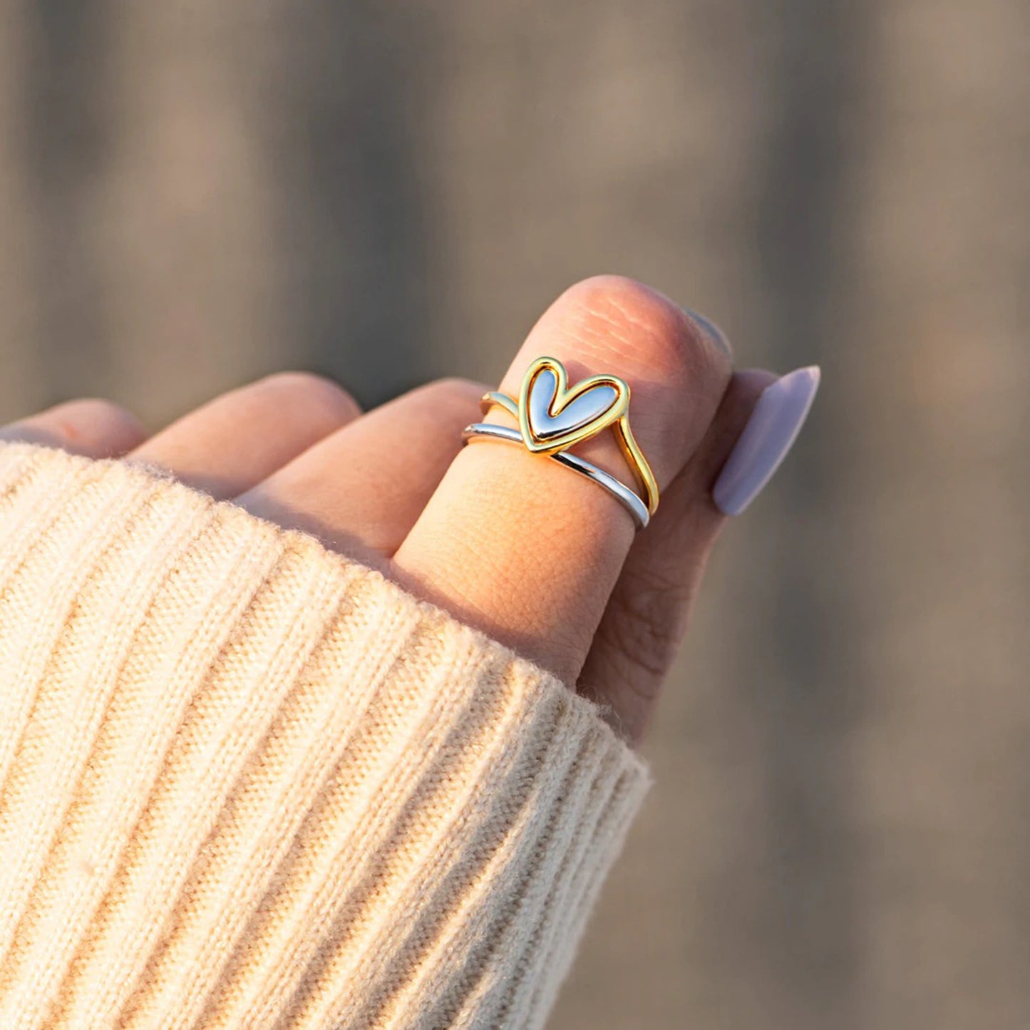 Yara Heart Shape Irregular 925 Sterling Silver Ring