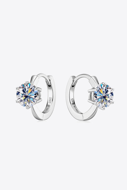 "Perfectionist" 2 Carat Moissanite 925 Sterling Silver Huggie Earrings