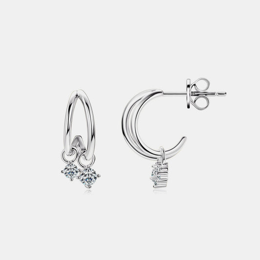 Faye 925 Sterling Silver Moissanite C-Hoop Earrings