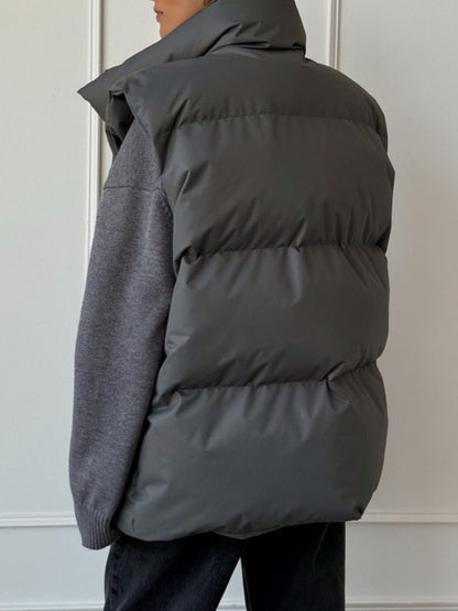 Amarae Zip Up Turtleneck Vest Coat