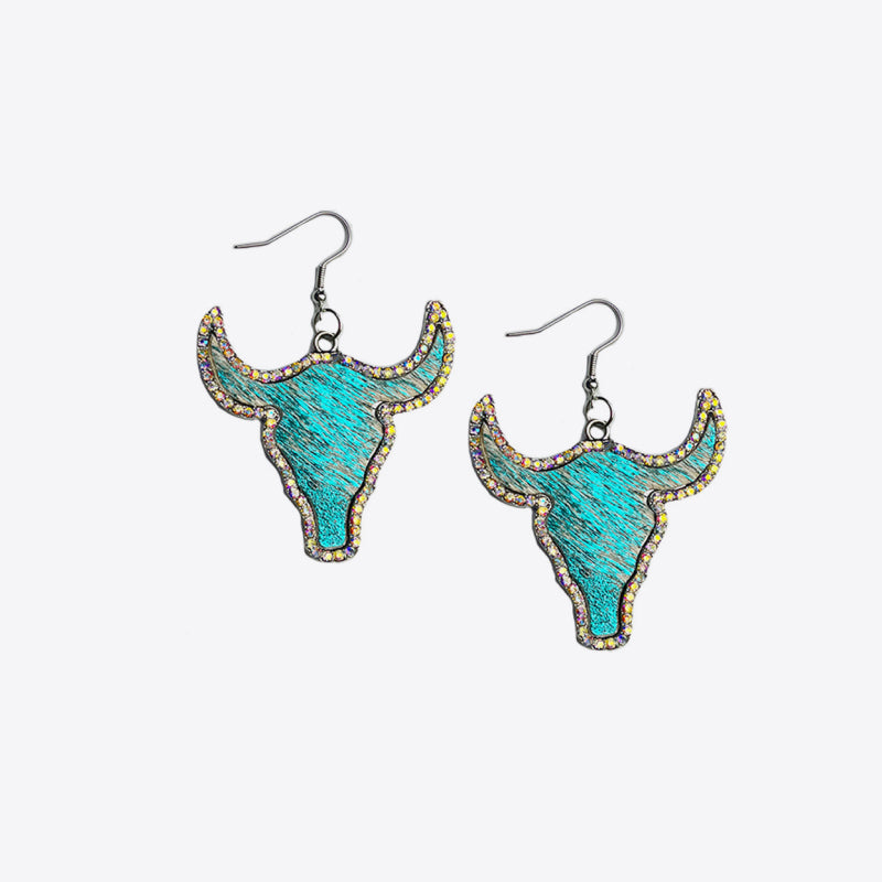 No Bull Rhinestone Bull Earrings
