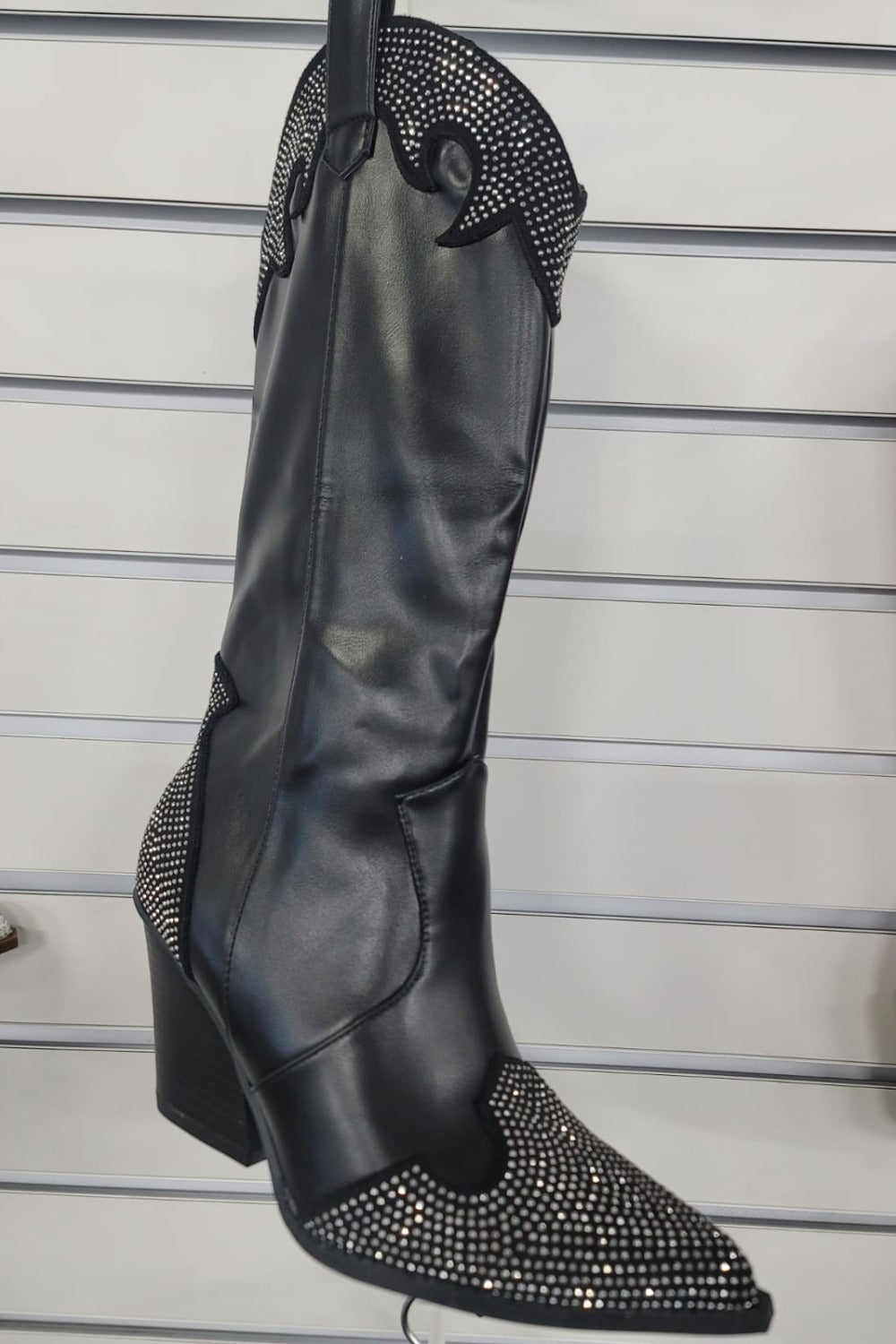 Dark Spur Rhinestone Decor Western Boots