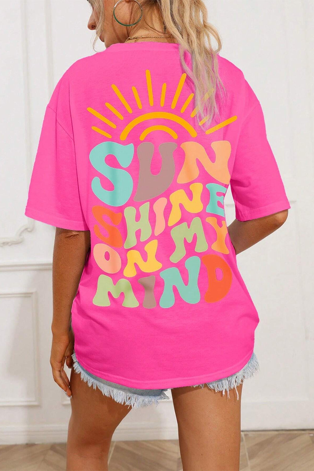 "SUNSHINE ON MY MIND" Round Neck T-Shirt