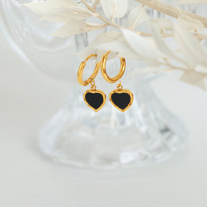 Cold Hearted 18K Gold-Plated Heart Drop Earrings