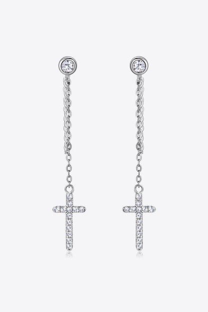 Kendra Moissanite 925 Sterling Silver Cross Earrings