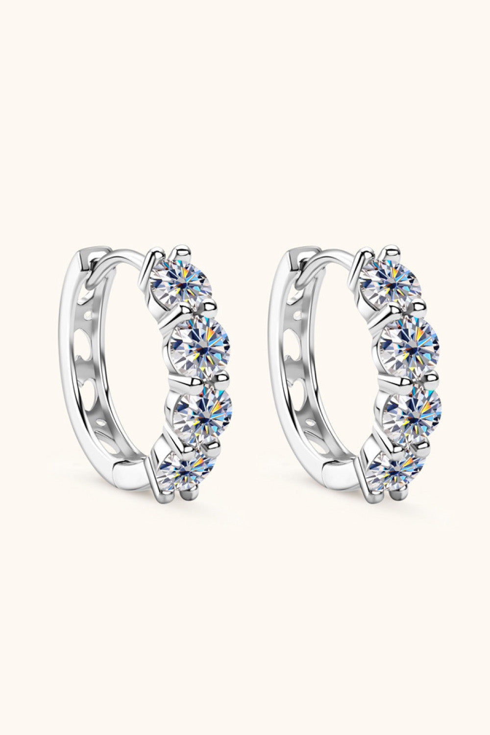 "Halo" 2.4 Carat Moissanite Huggie Earrings
