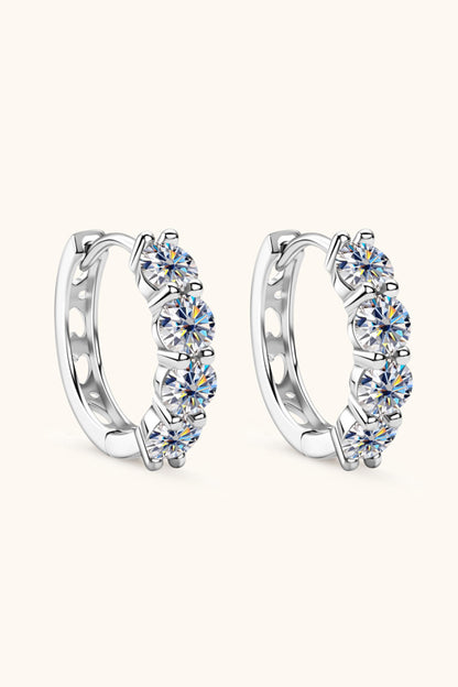 "Halo" 2.4 Carat Moissanite Huggie Earrings