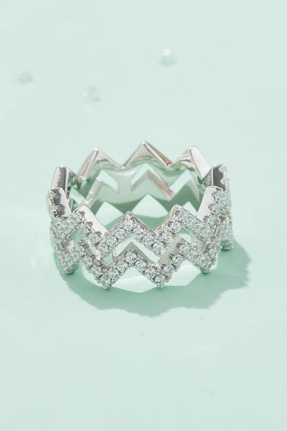 "Your the Zig to my Zag" Adored Moissanite Chevron Stacking Rings