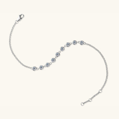 "Lumina" Inlaid Moissanite 925 Sterling Silver Bracelet